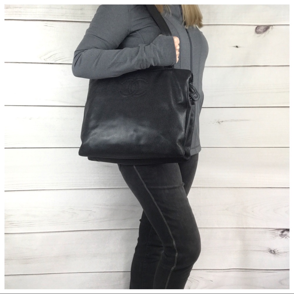 CHANEL Black Caviar Leather 5 comprtmnt Tote bag - Picture 8 of 8